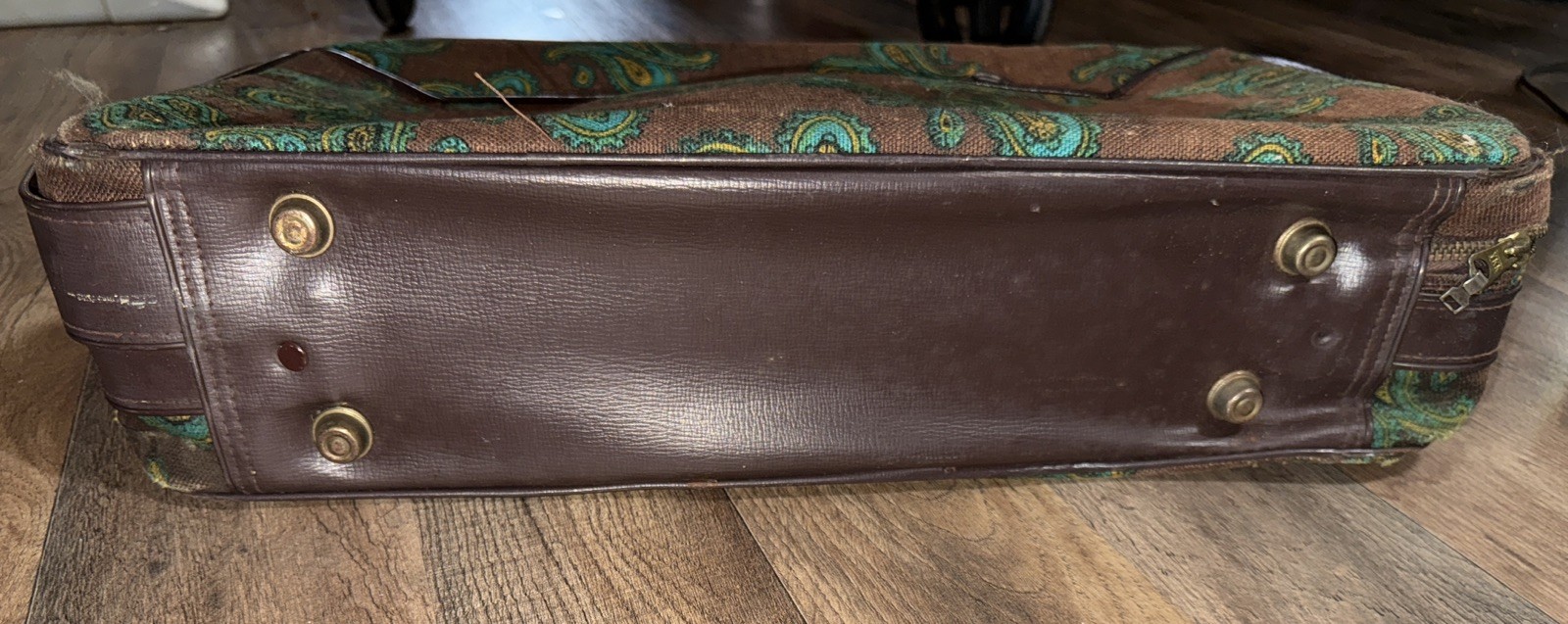 Vintage Sarne Color Mates Mid Century Paisley Soft Overnight Suitcase Japan