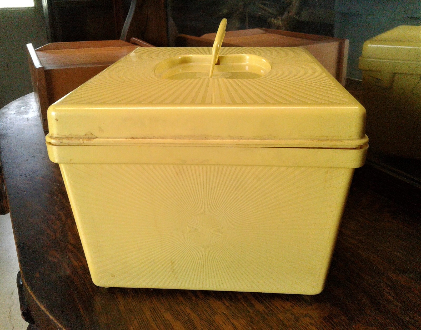 Vintage Solo Plastic Yellow Cosmetic Travel Case with Insert 1960s