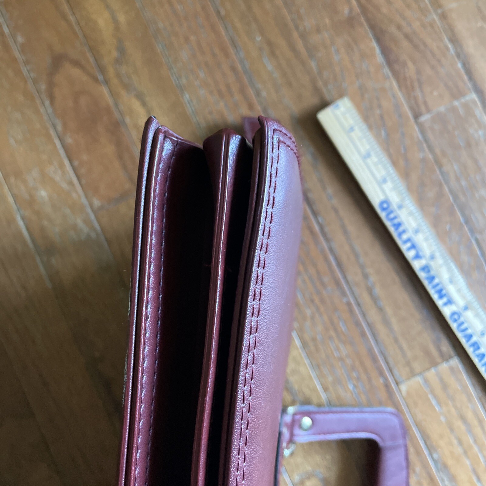 Vintage Airway Attache Case Burgundy Vinyl Zippered Double Pocket and 2 Outside