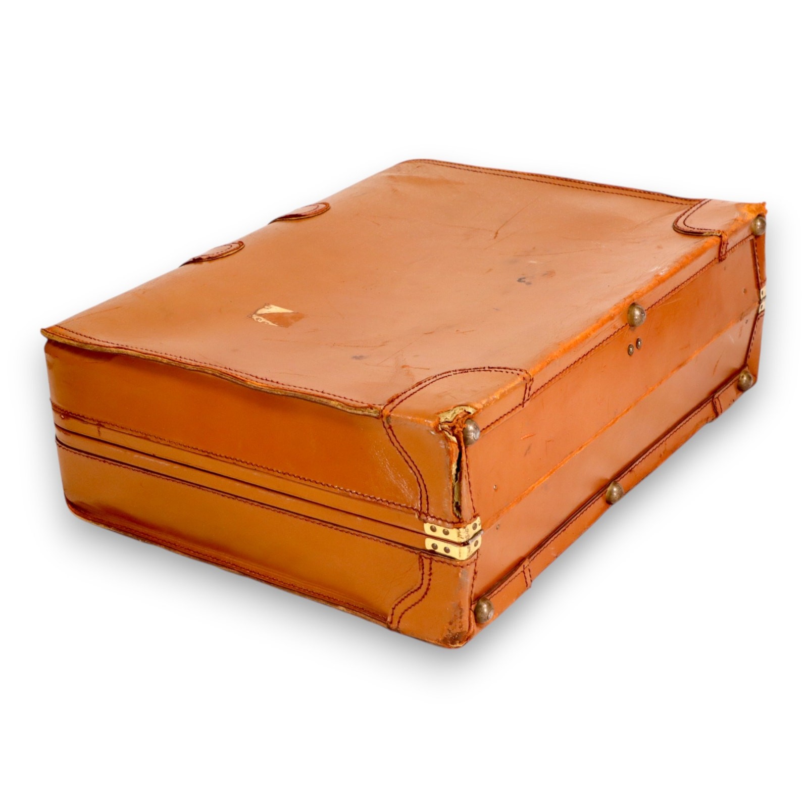 Brooks Brothers Cowhide Leather Suitcase 25x18x8 England Peal Co Vintage 1950’s