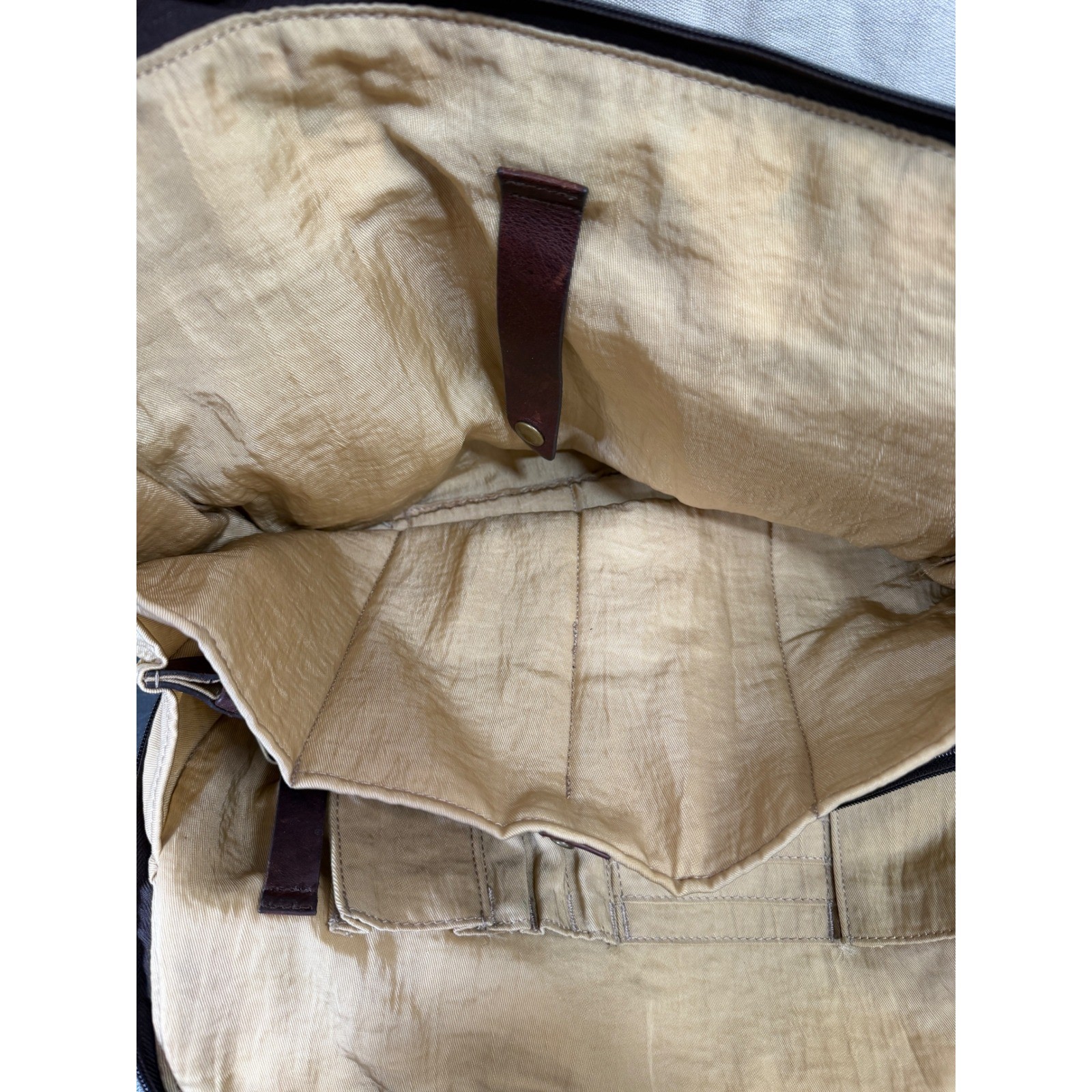 Duluth Trading Co Travel Bag Unisex Large Brown Vintage Canvas Leather Trolley