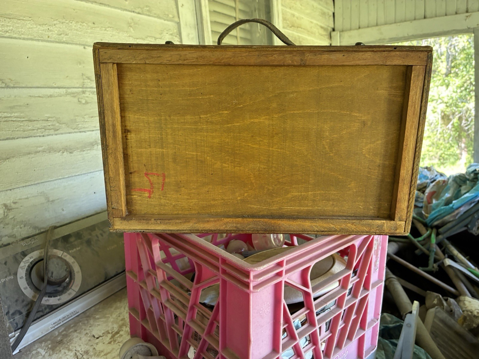 True Vintage Brown Wood Hard-Sided Garment Suit Carrier Case, Up to 40L