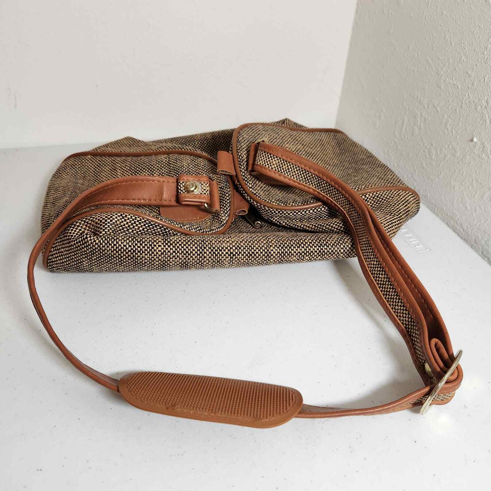 Samsonite VTG Sm Tweed Jute Duffle Carry On Weekender Bag