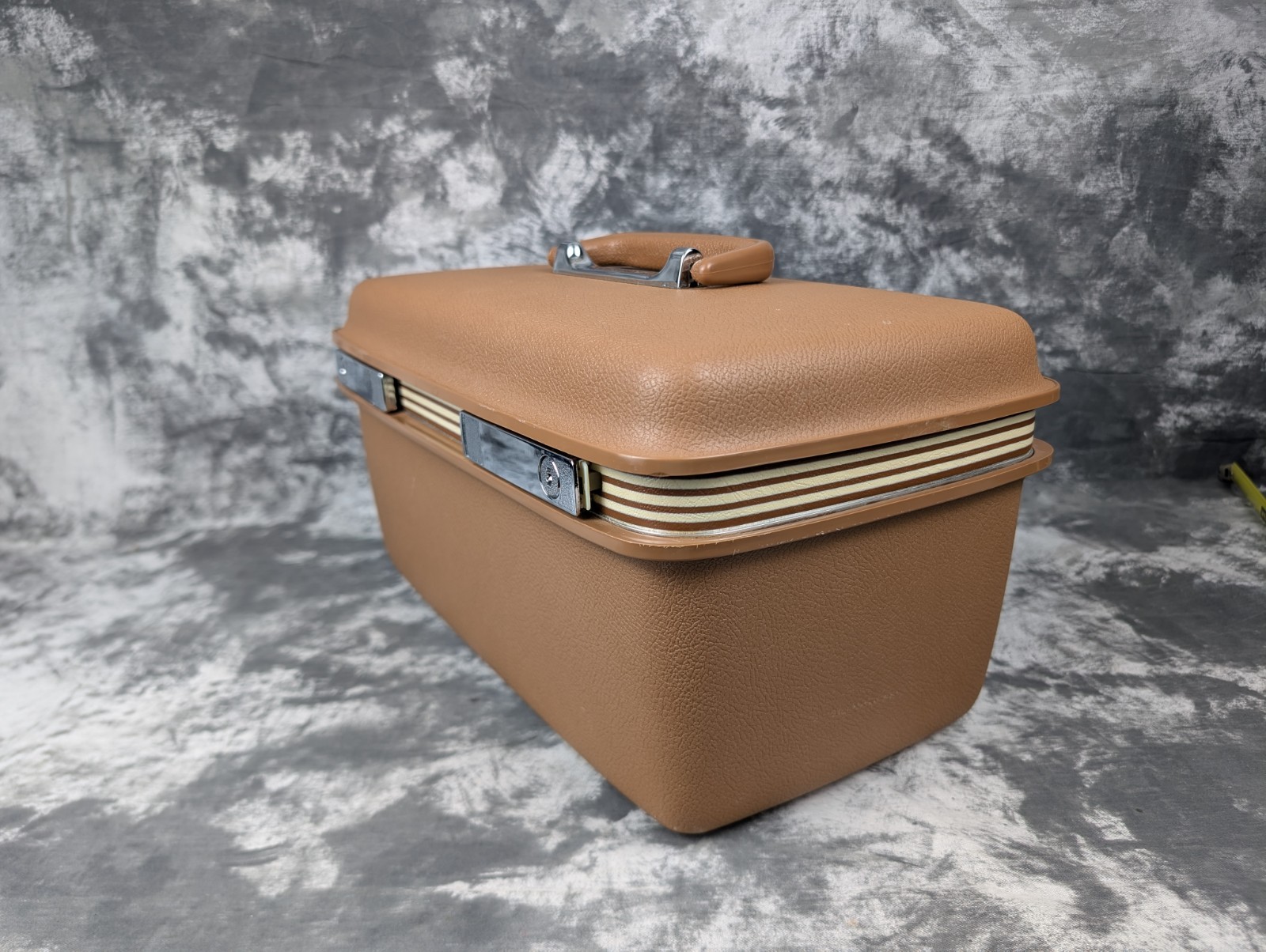 Samsonite Concord Terra Cotta Train Case Beauty Mirror 1982 Original Box No Key