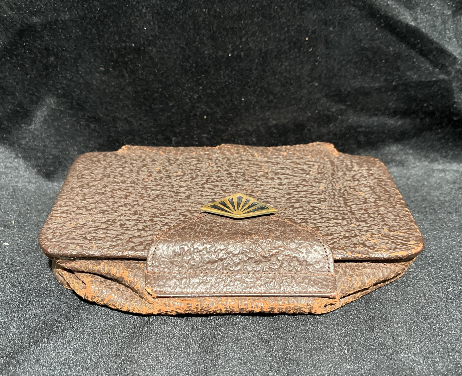 Vintage Early 20th Century Leather Silk Interior Make Up Case Dock Kit