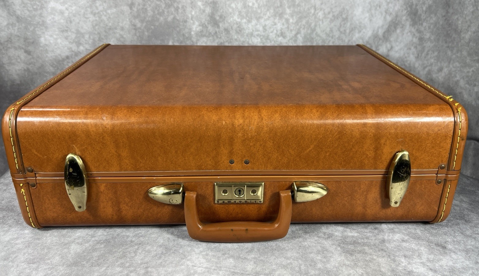 Vintage Samsonite Streamlite Shwayder Bros Saddle Tan Suitcase Luggage No Key