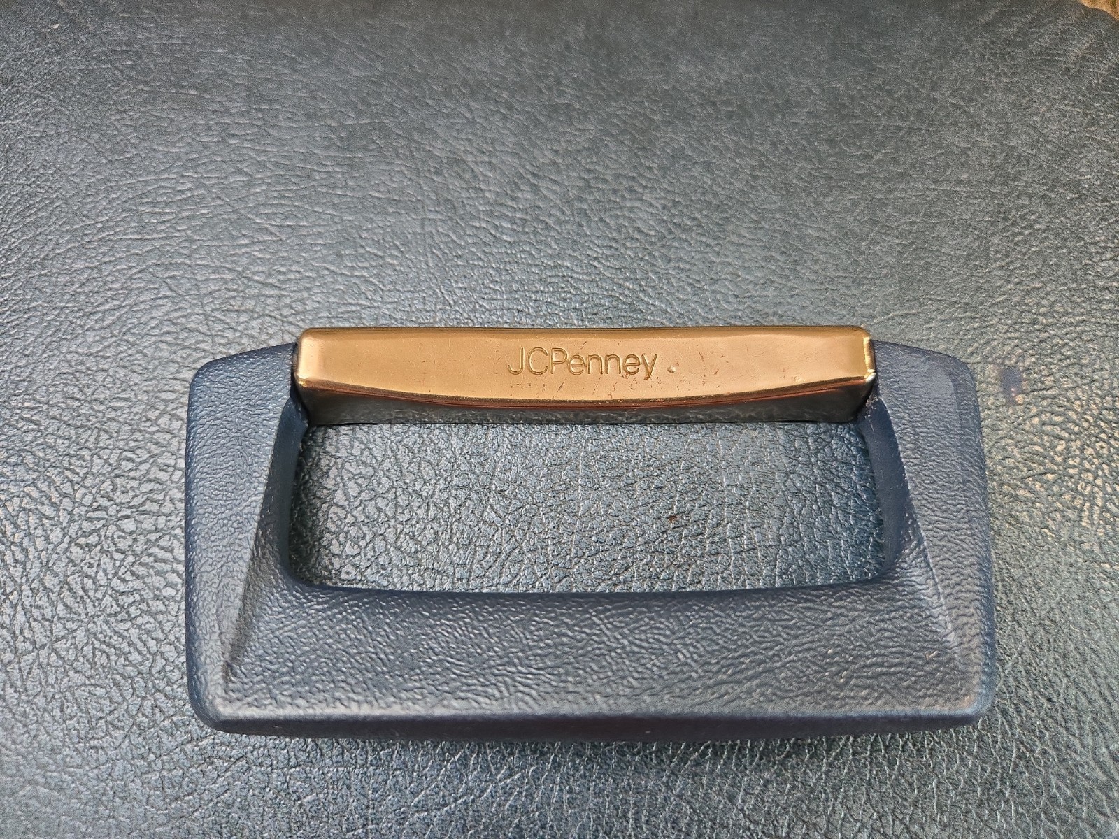 Vtg 70s JCPenny Metallic Blue Vinyl Makeup Vanity Travel Train Case W/Keys USA