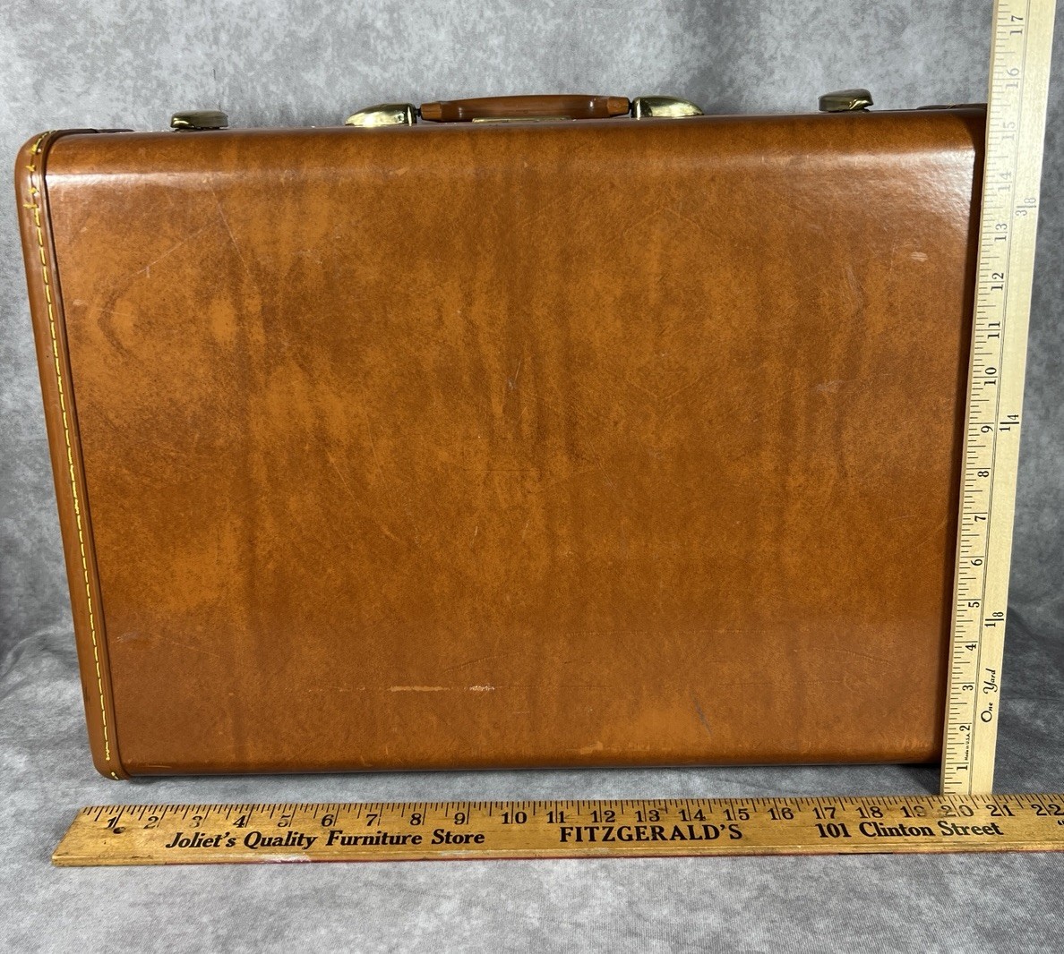 Vintage Samsonite Streamlite Shwayder Bros Saddle Tan Suitcase Luggage No Key