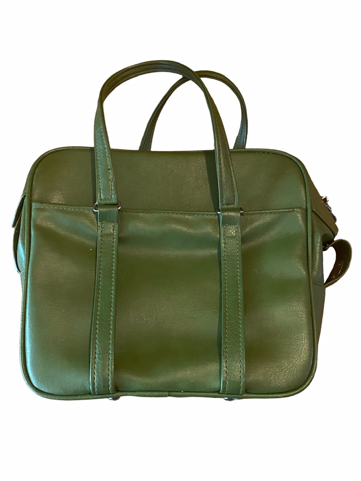 Vintage MCM Retro Leather Overnight Bag Carry-On Luggage Suitcase Avocado GREEN