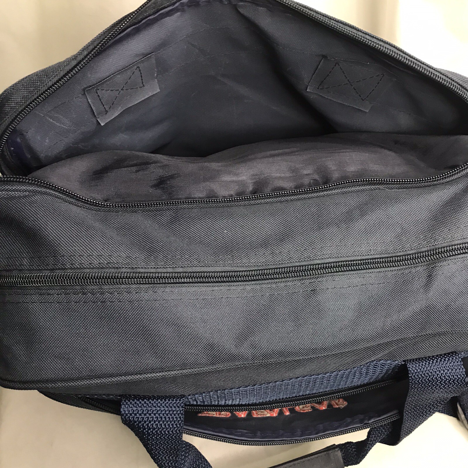 Trafalgar TT Vintage Blue Messenger Travel Carry On Bag Embroidered Soft Side