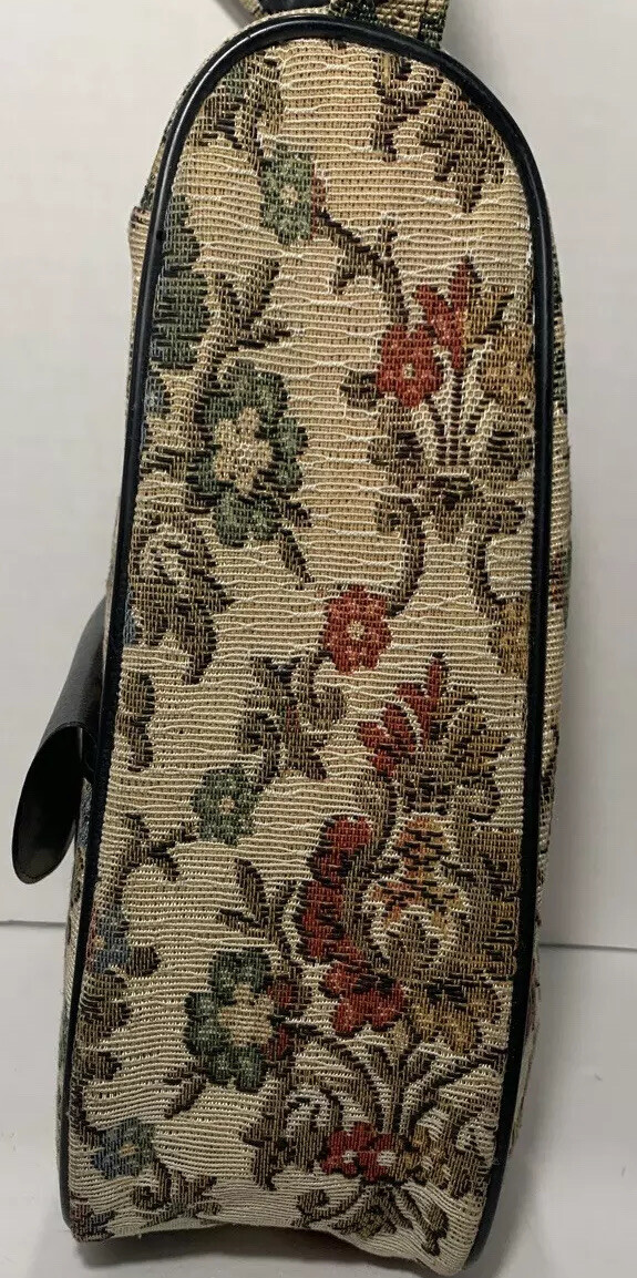 Vintage ~Feather Lite~Tapestry Travel Bag For Shoes~Bell Shape~Outside Pocket