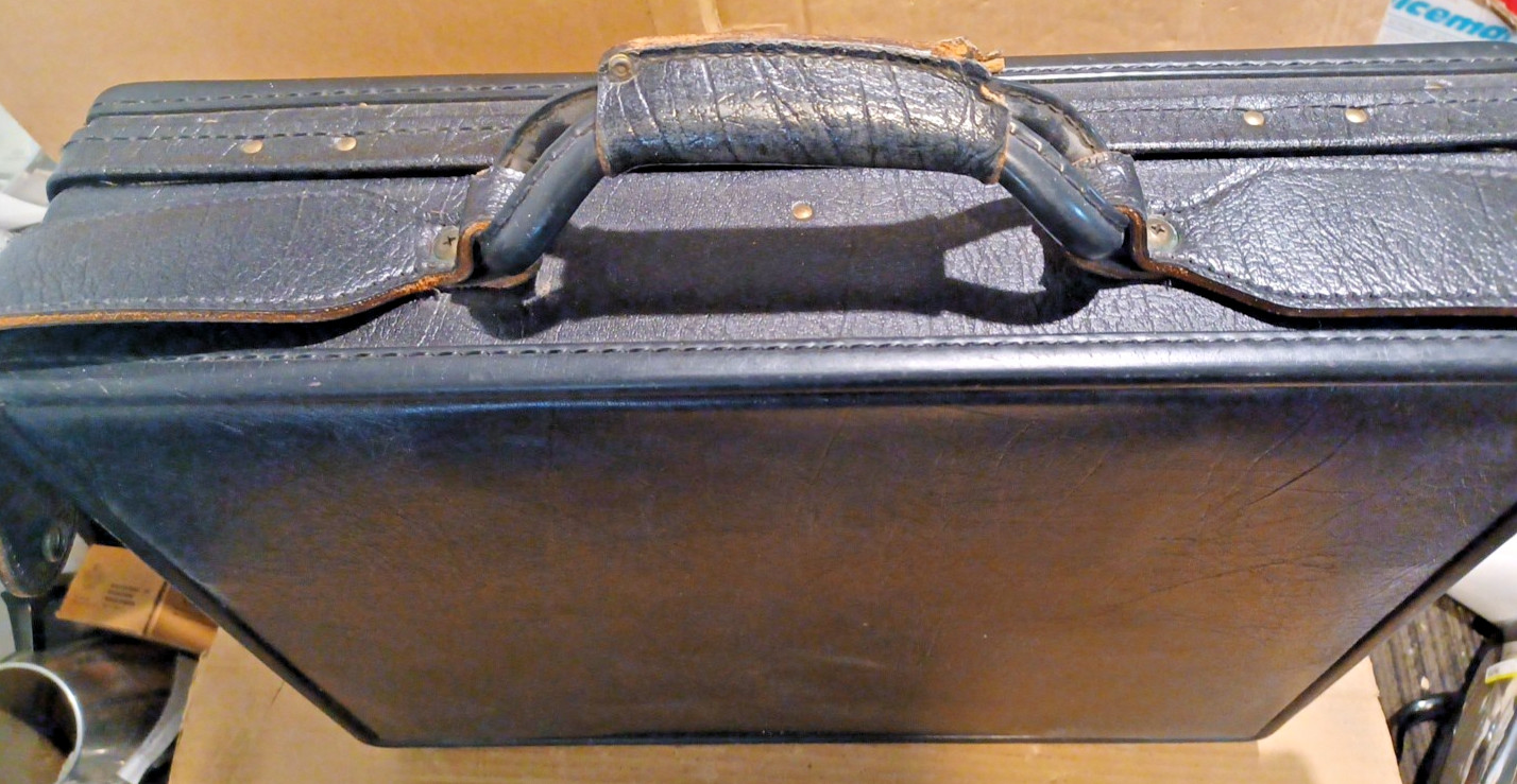 Vintage Hartmann Luggage Leather Belted Suitcase/Briefcase 18.25″X13.25″ No Key