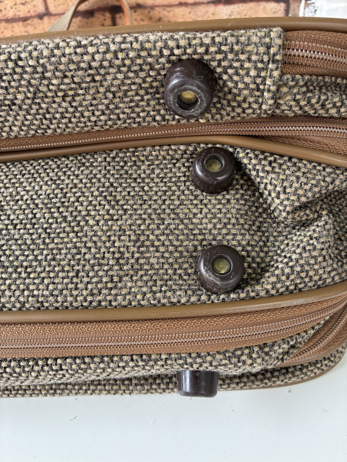 Hartmann MHB~Tweed &Leather 22″ Carry on Luggage Bag Vintage Case Strap Weekende
