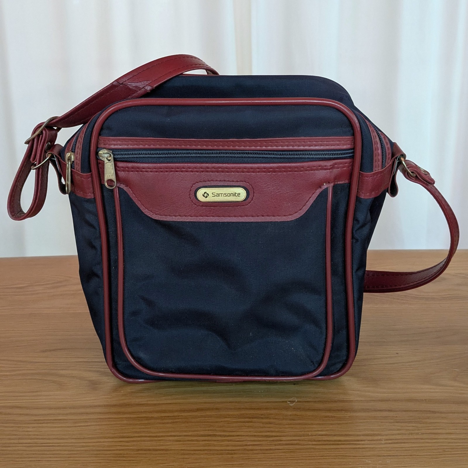 Vintage Samsonite Easy Paks II 4 Piece Navy Burgundy Nesting Luggage Set 1984
