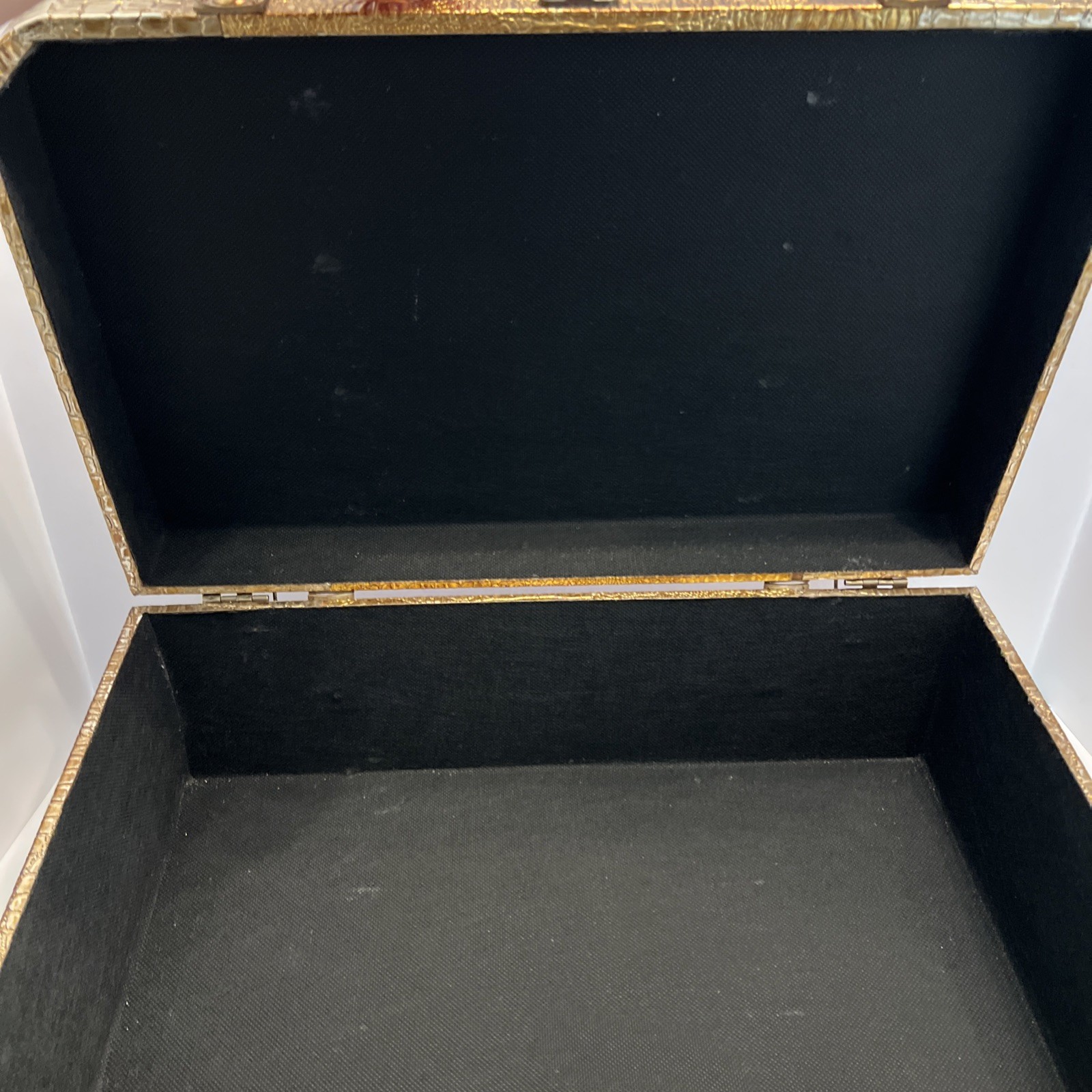 Vintage (Faux Alligator Leather) Trunk Storage Box Decor