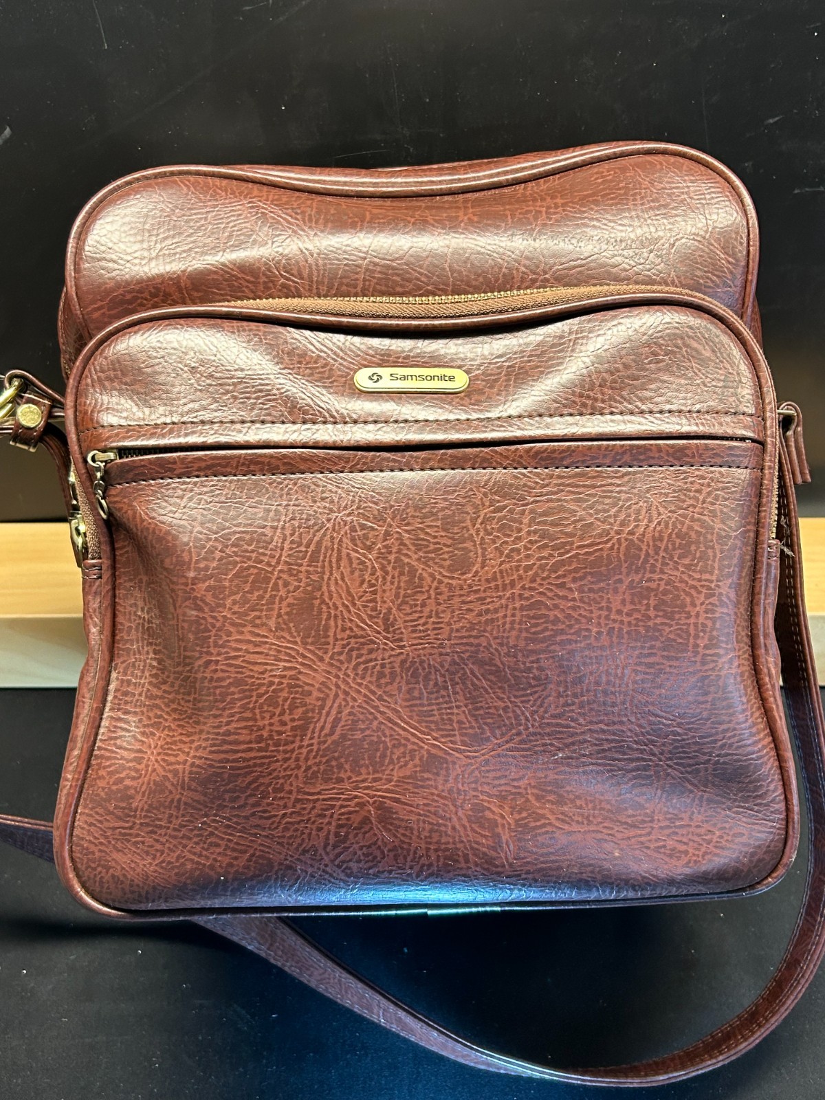 🔥🔥 1970s Vintage Samsonite Brown Leather Tote Shoulder Carry-On Bag Suitcase