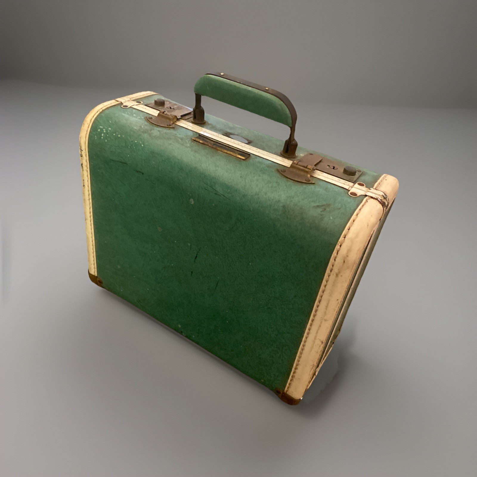 Vintage Samsonite Train Makeup Cosmetics Case Green Mid-Century Modern 1950-60’s