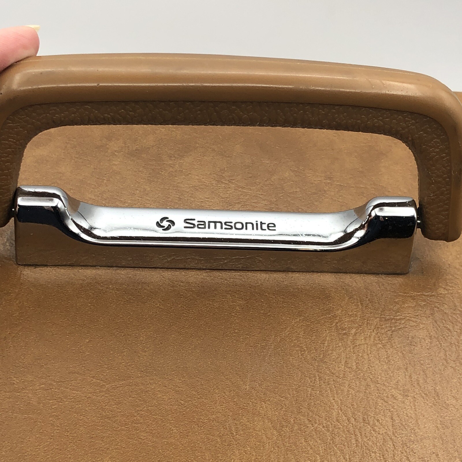 Samsonite Travel Vanity Case Brown With Mirror And Insert Divided Tray