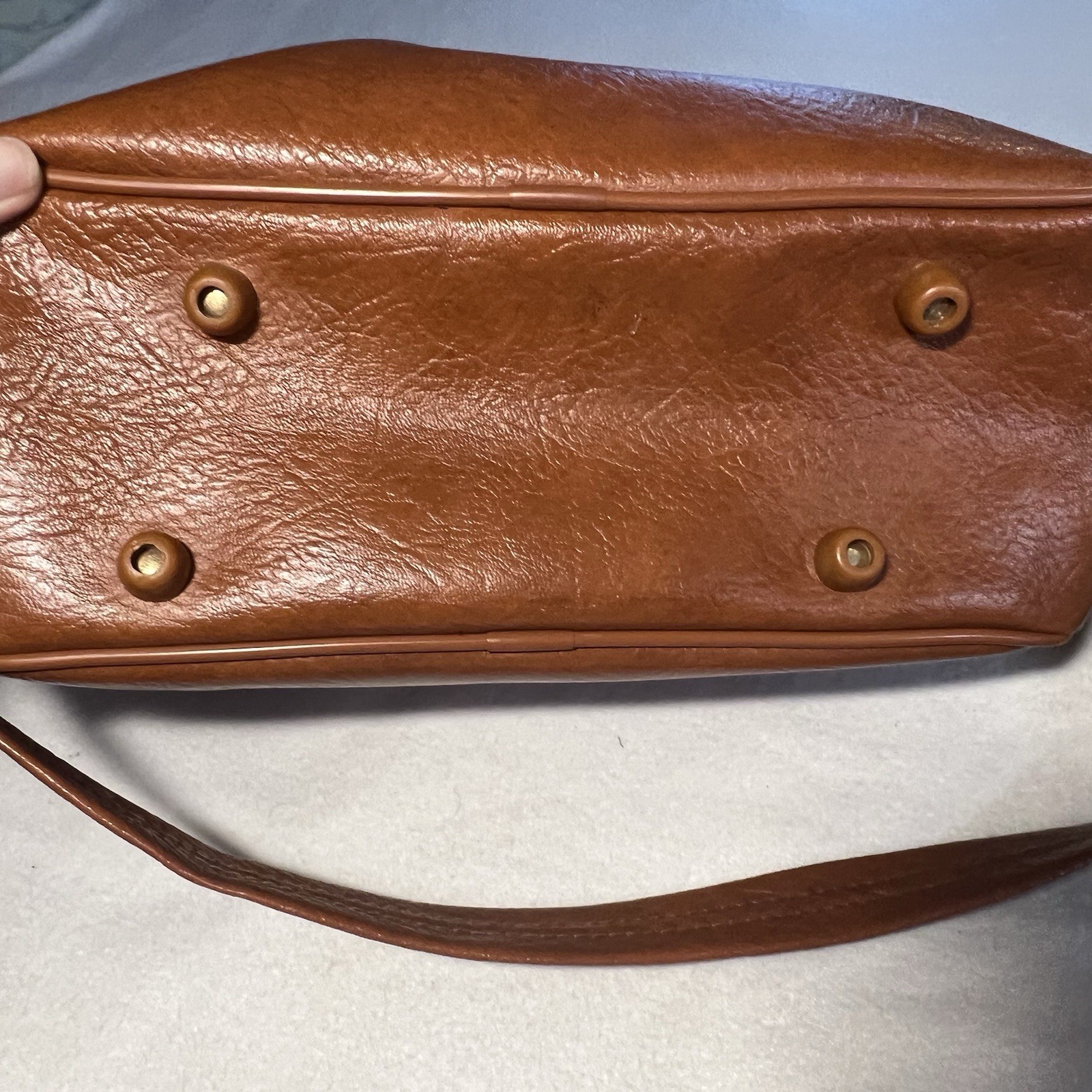 Vintage SASSON Leather Travel Bag Luggage Carry Shoulder Zippered Brown