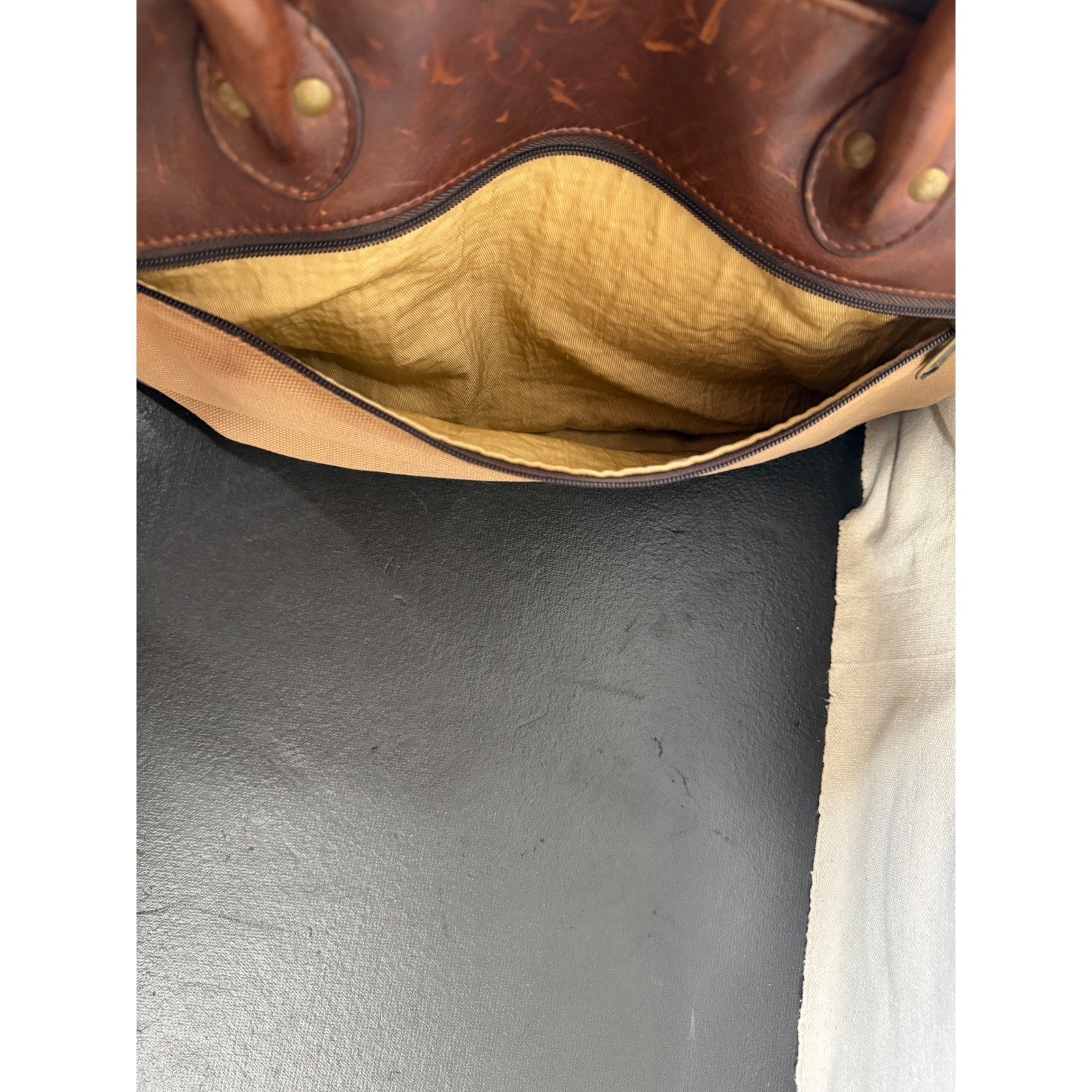 Duluth Trading Co Travel Bag Unisex Large Brown Vintage Canvas Leather Trolley