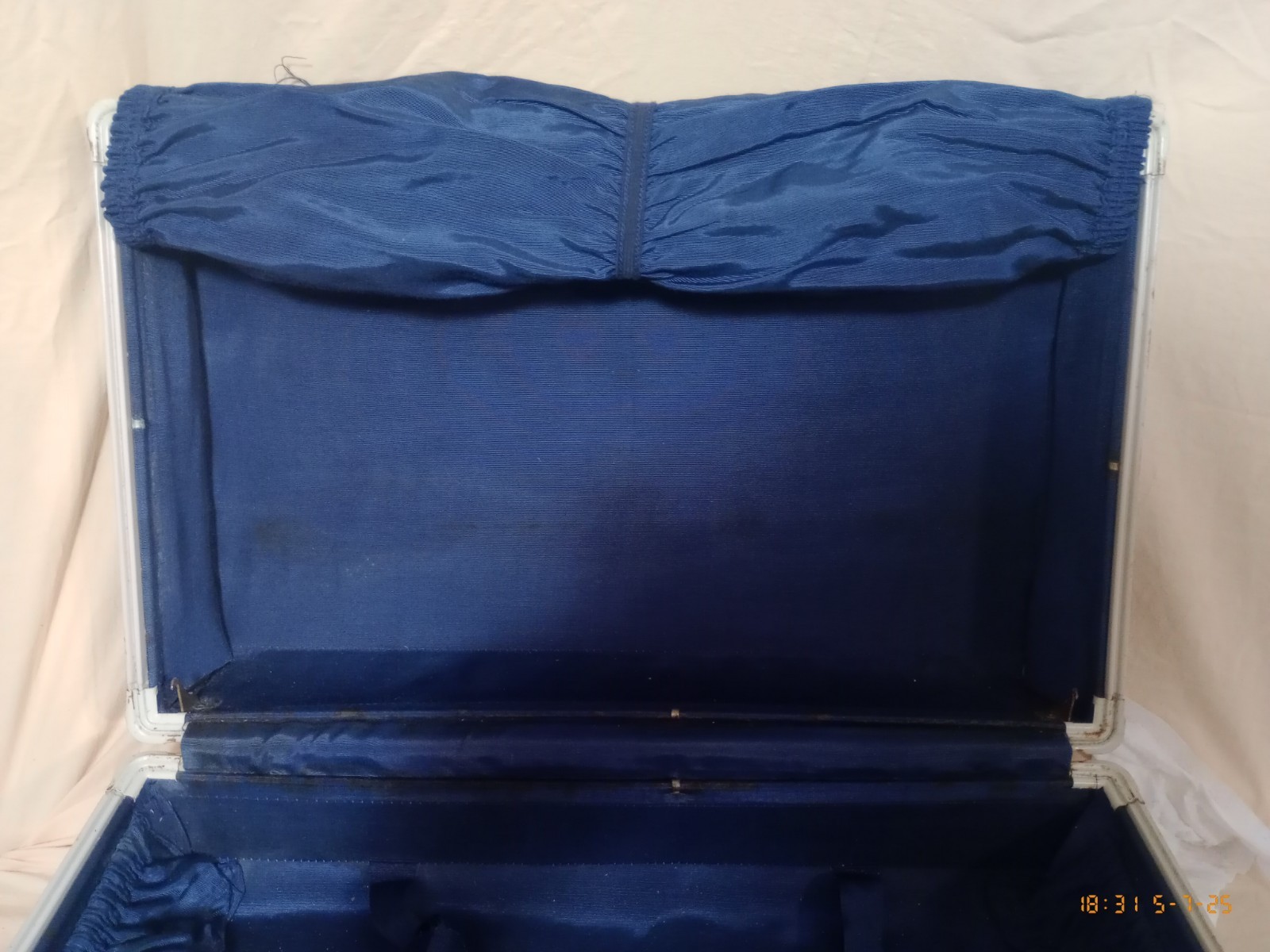 VTG 1950s Samsonite Shwayder Bros Hard Shell Suitcase Blue Marble