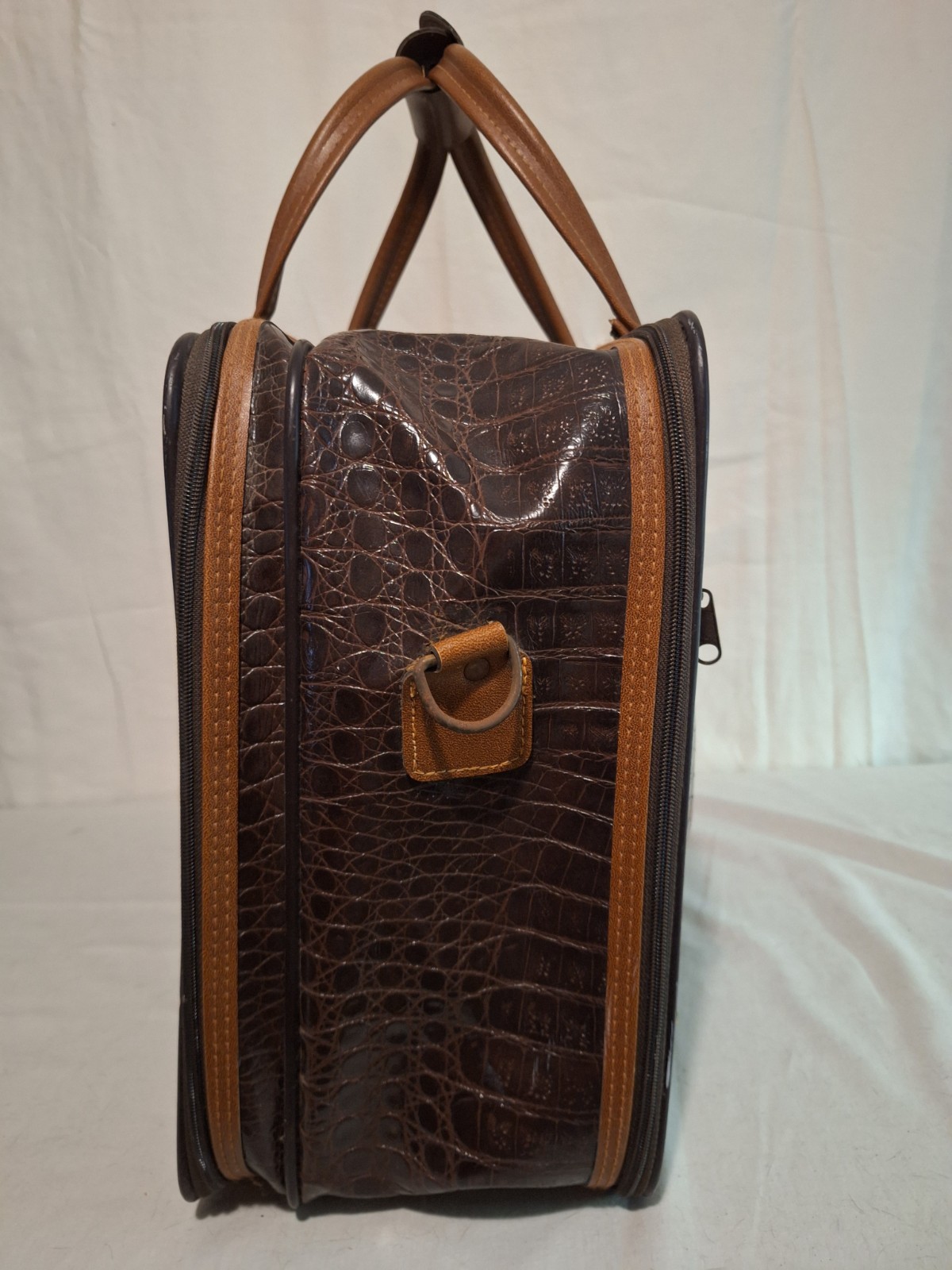 Vintage Pierre Cardin Crocodile Embossed Texture Leather Luggage Bag 80’s Travel