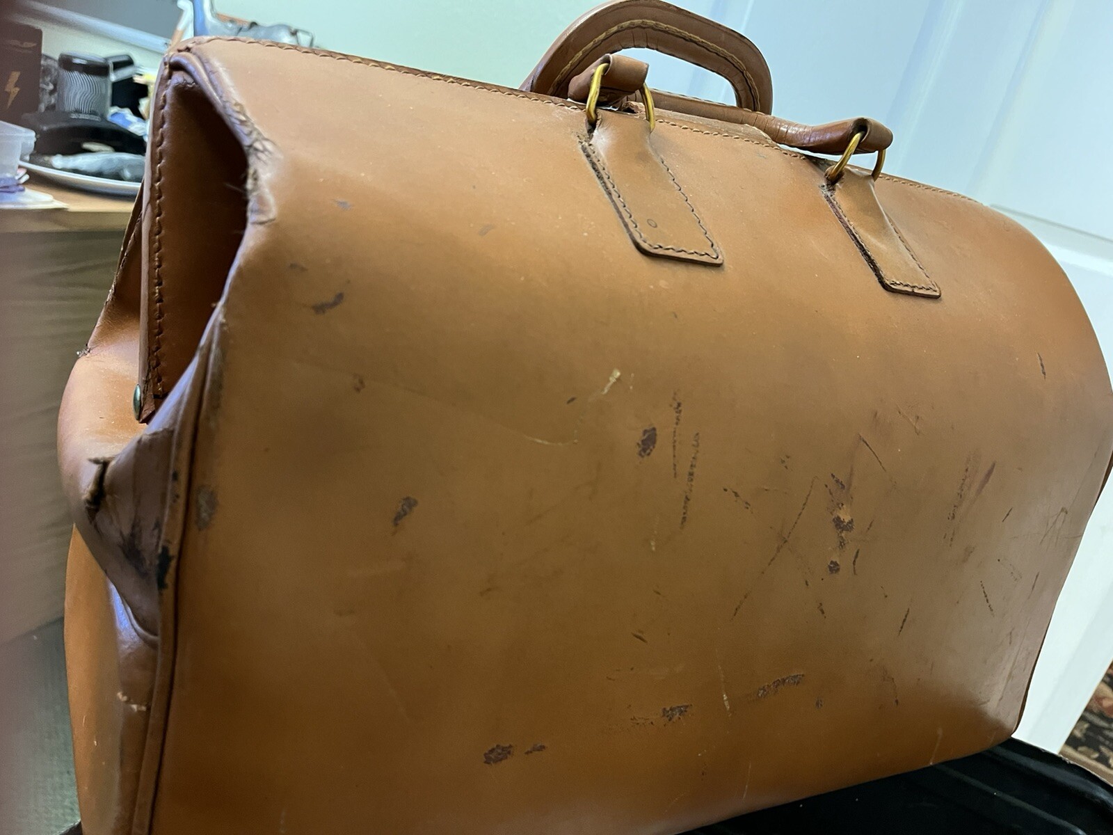 Deep-Buff Brown Suitcase & Tanners Council Briefcase Genuine Cowhide (set of 2) 