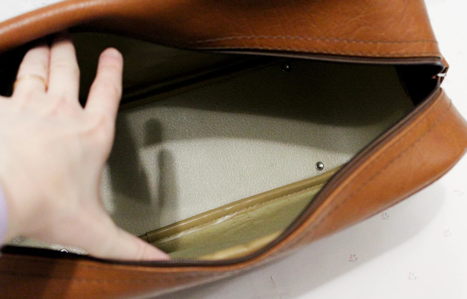 1970s Brown Leather Dionite Shoulder Bag, Unisex Retro Travel Bag