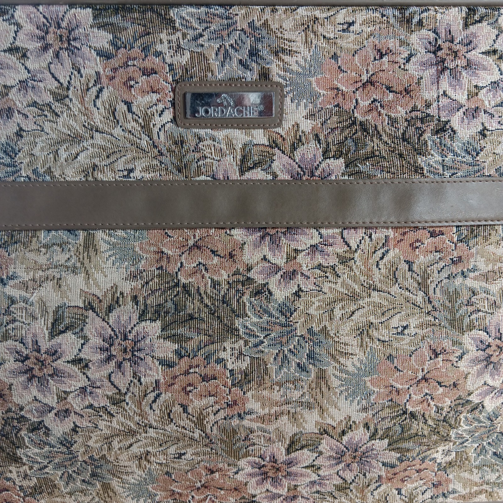 Vintage Jordache Tapestry Travel Set Floral Print Weekender Suitcase Garmet Bag