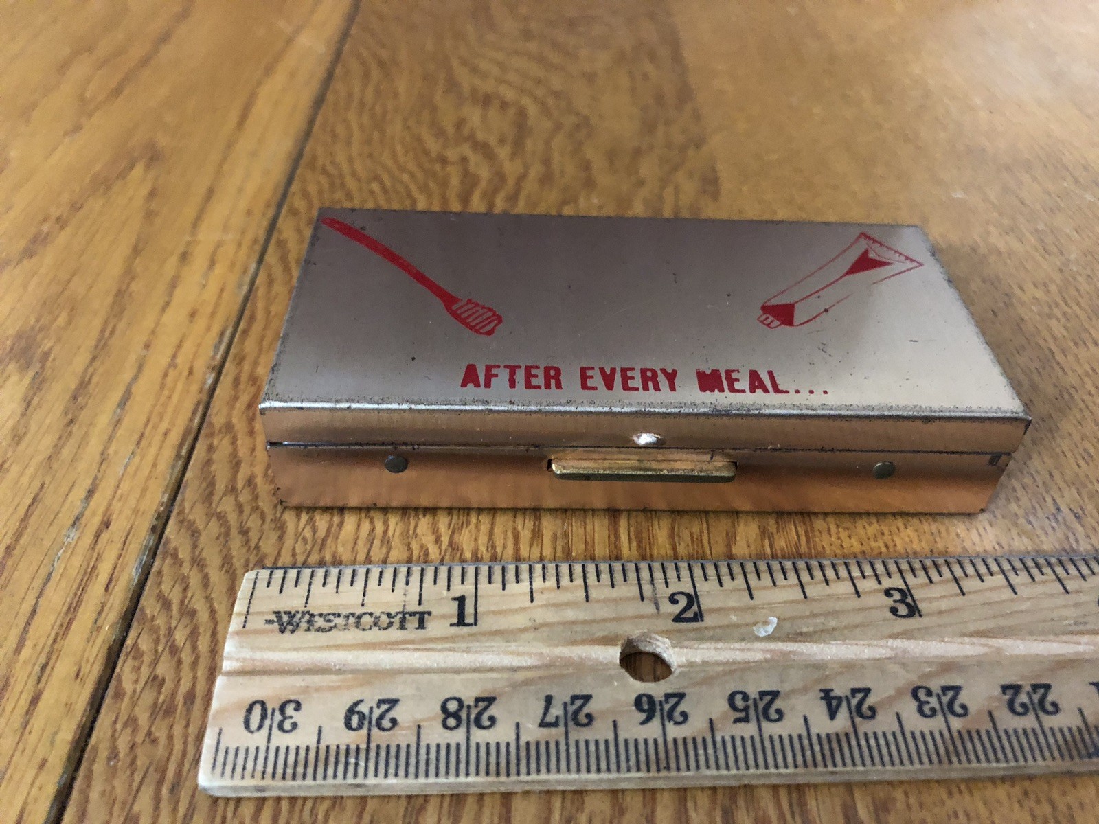 VINTAGE BRASS TOOTHBRUSH TRAVEL CASE USA MADE