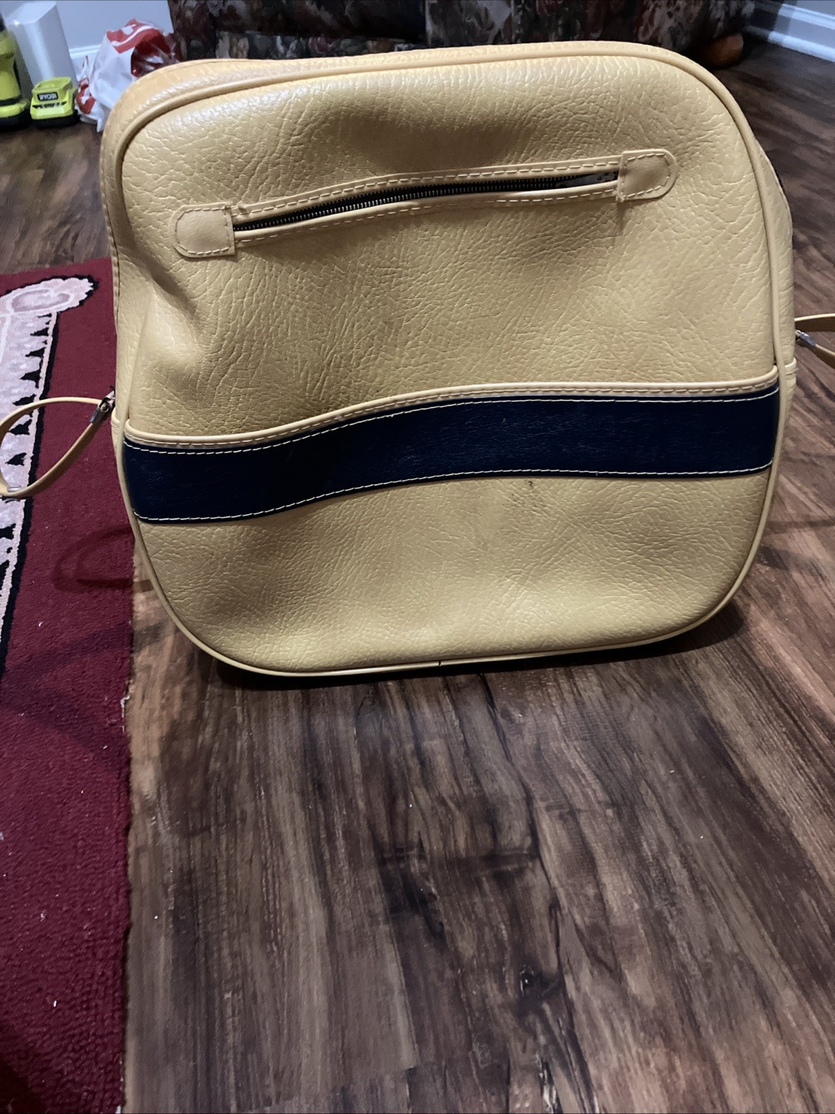 Butterscotch Tote US Luggage Corp Travel Bag One Stripe Carry On Series 5356 VTG