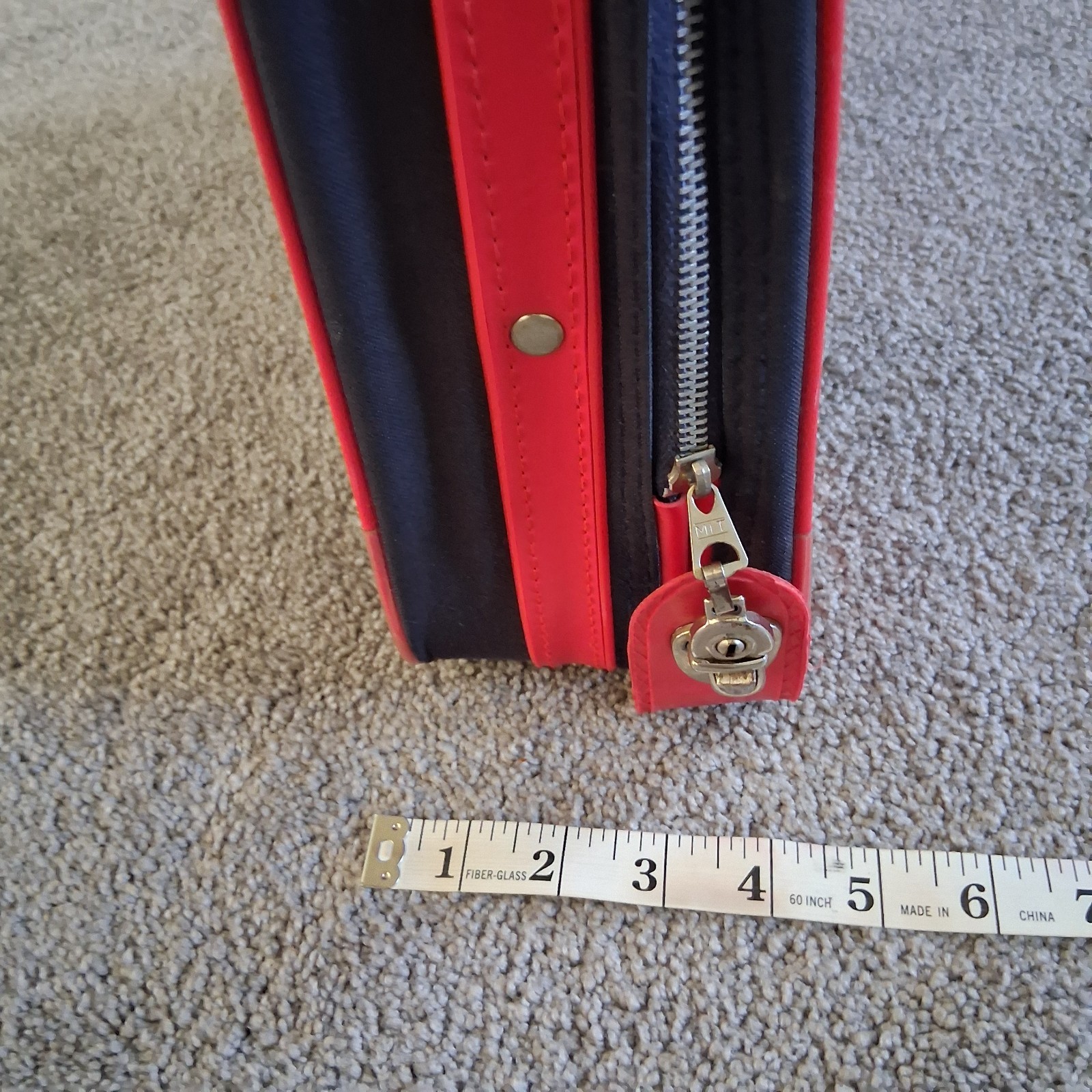VTG Peter’s Bag Corp NY Rainbow Canvas Vinyl Travel Suitcase