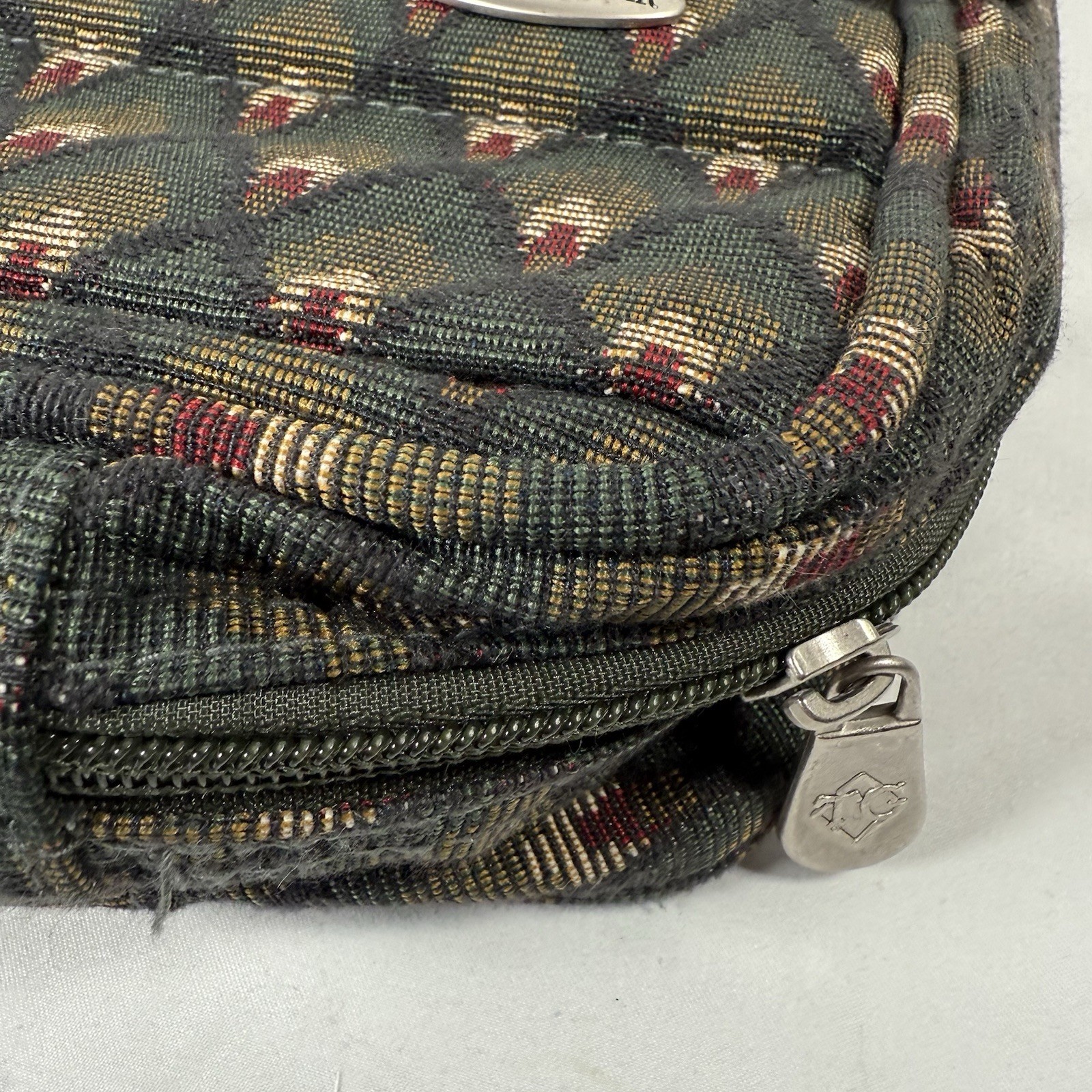 Vintage 90’s Y2K Travel Gear Luggage Hanging Toiletry Bag Peacock Feather Design