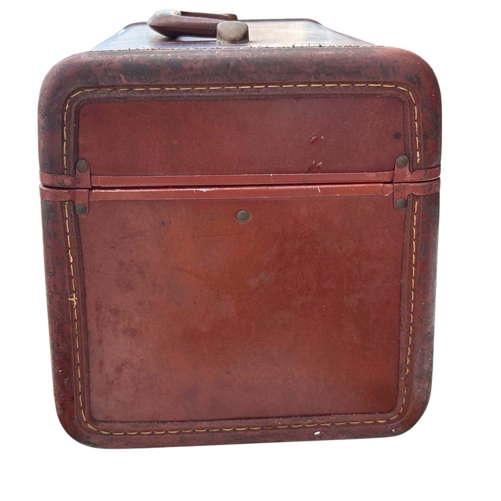 Vintage Samsonite Train Travel Case Shwayder Bros Luggage Carry-On Brown Cognac