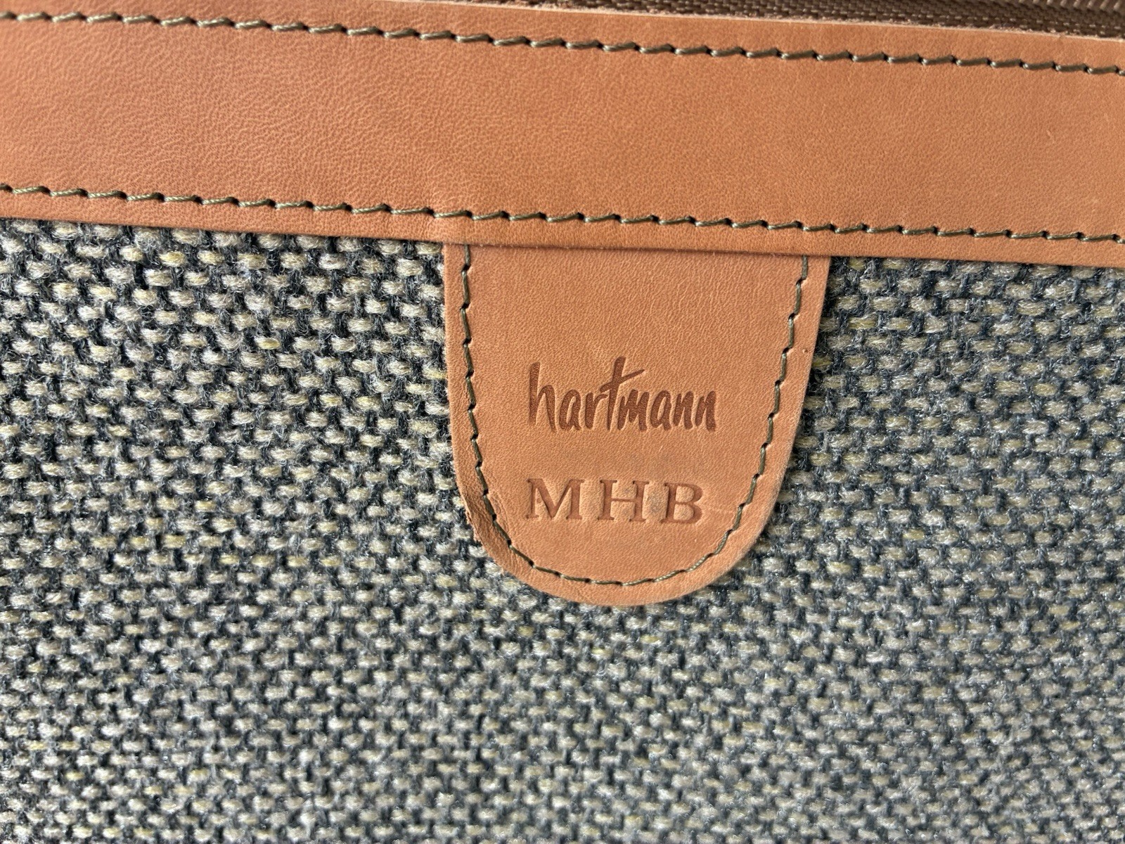 Hartmann MHB~Tweed &Leather 22″ Carry on Luggage Bag Vintage Case Strap Weekende