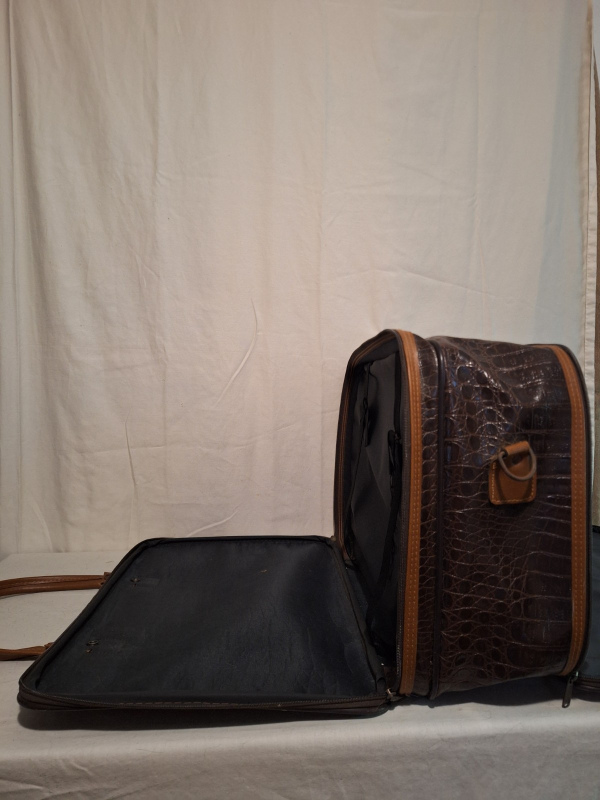 Vintage Pierre Cardin Crocodile Embossed Texture Leather Luggage Bag 80’s Travel