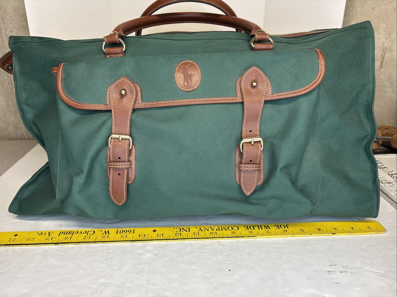 Ralph Lauren Canvas Duffle Bag Luggage No Shoulder Strap 22″x10″x10″