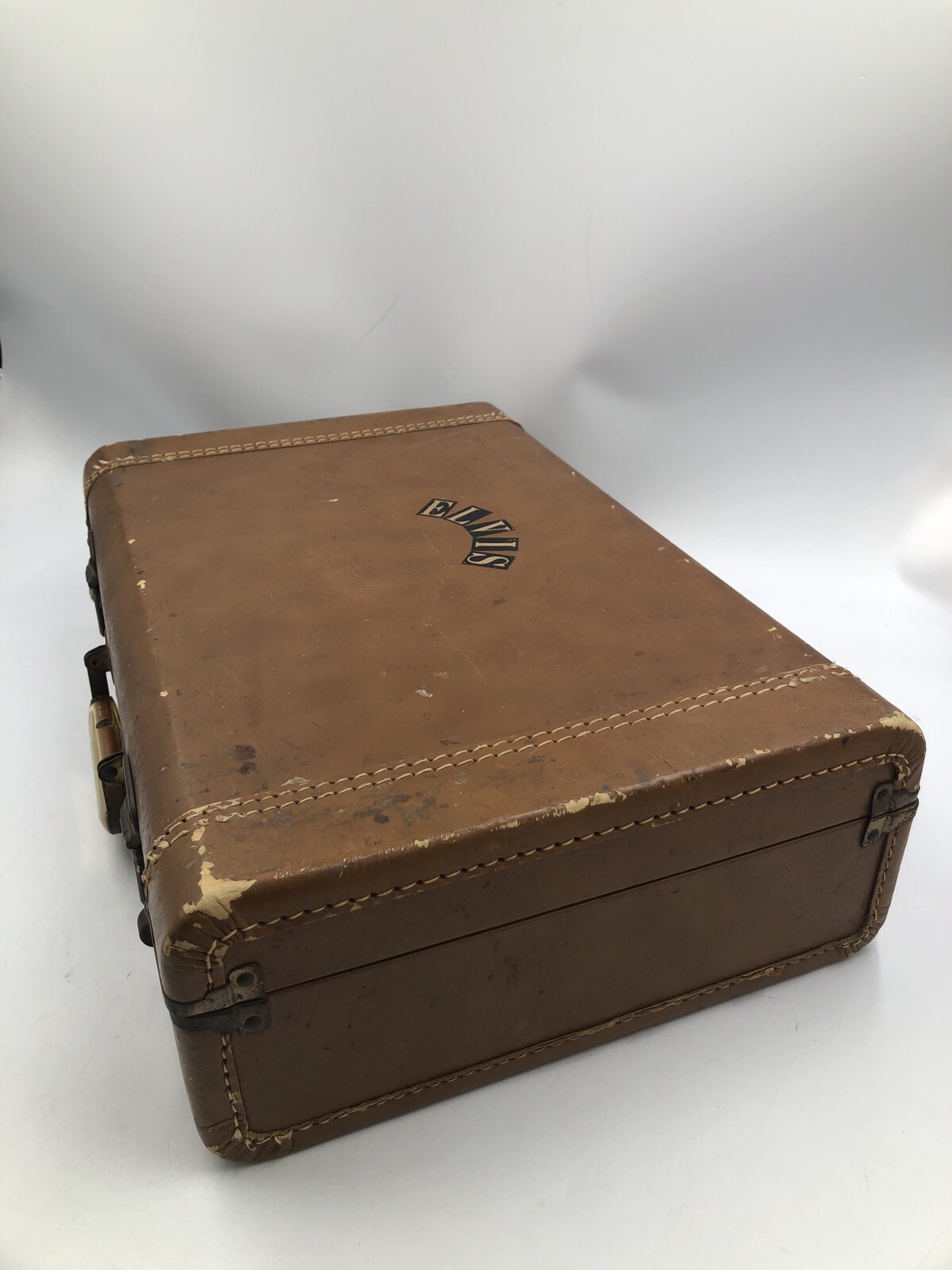 Sky Cruiser VTG Brown Hard Shell Travel Suitcase Luggage ~ ELVIS sticker