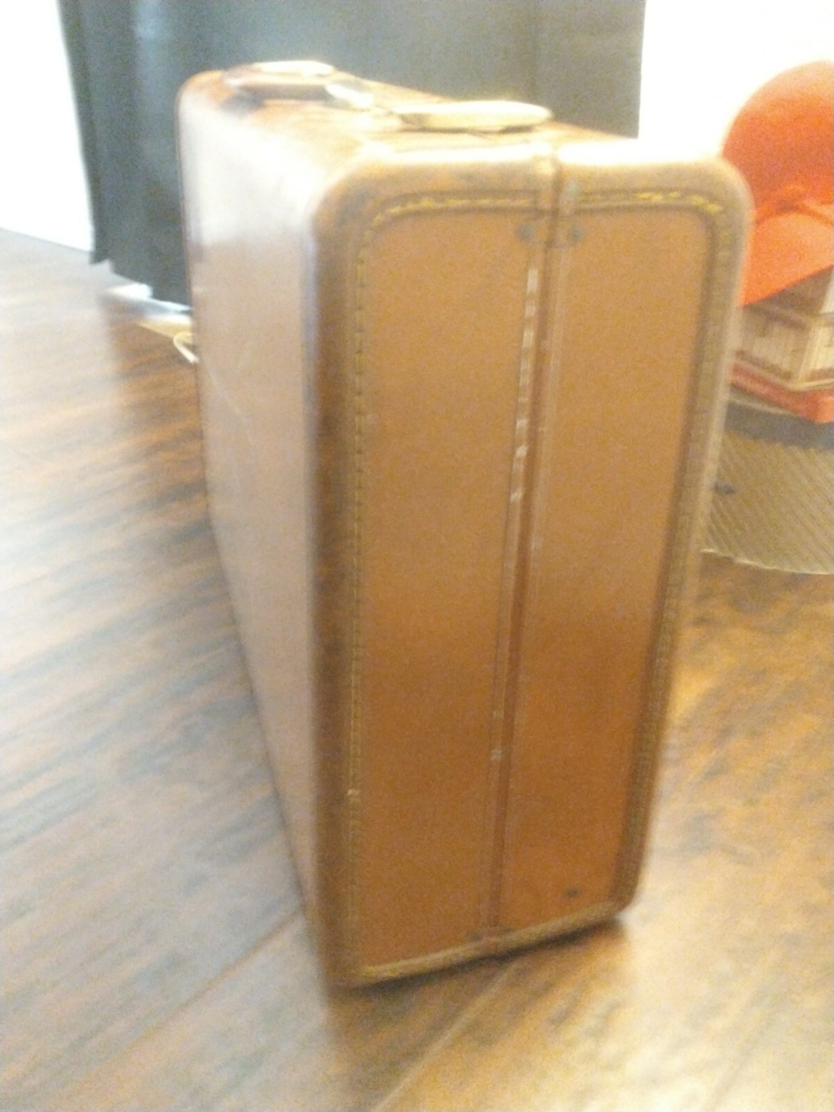 Vtg Large Samsonite 24″ Shwayder Bros. Leather Hard Shell Luggage Suitcase Brown