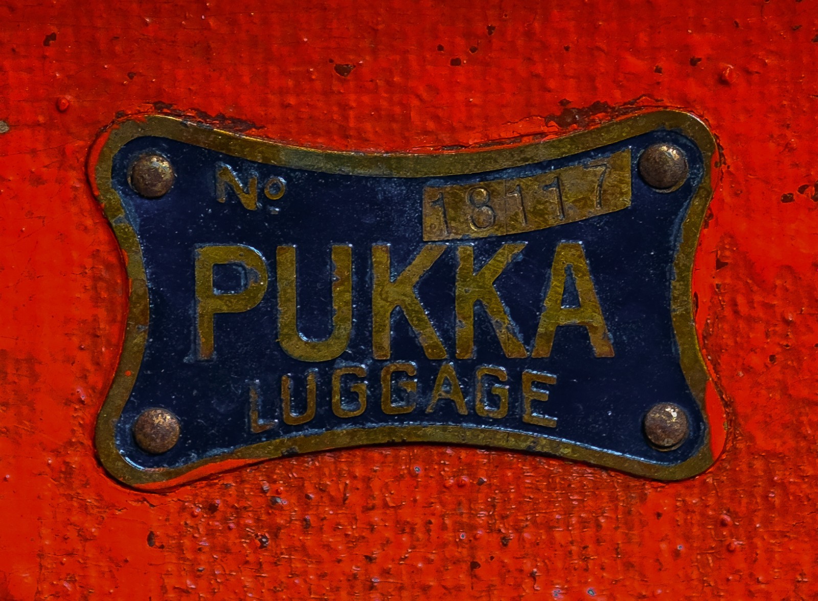 PUKKA LUGGAGE Antique Vintage Suitcase Trunk Motoring Case Leather Brass
