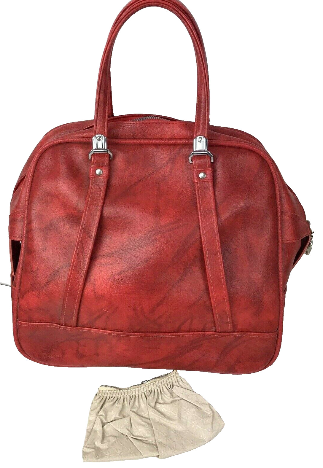 Vintage Bag American Tourister Red Retro Travel Carry On Soft Luggage with pouch