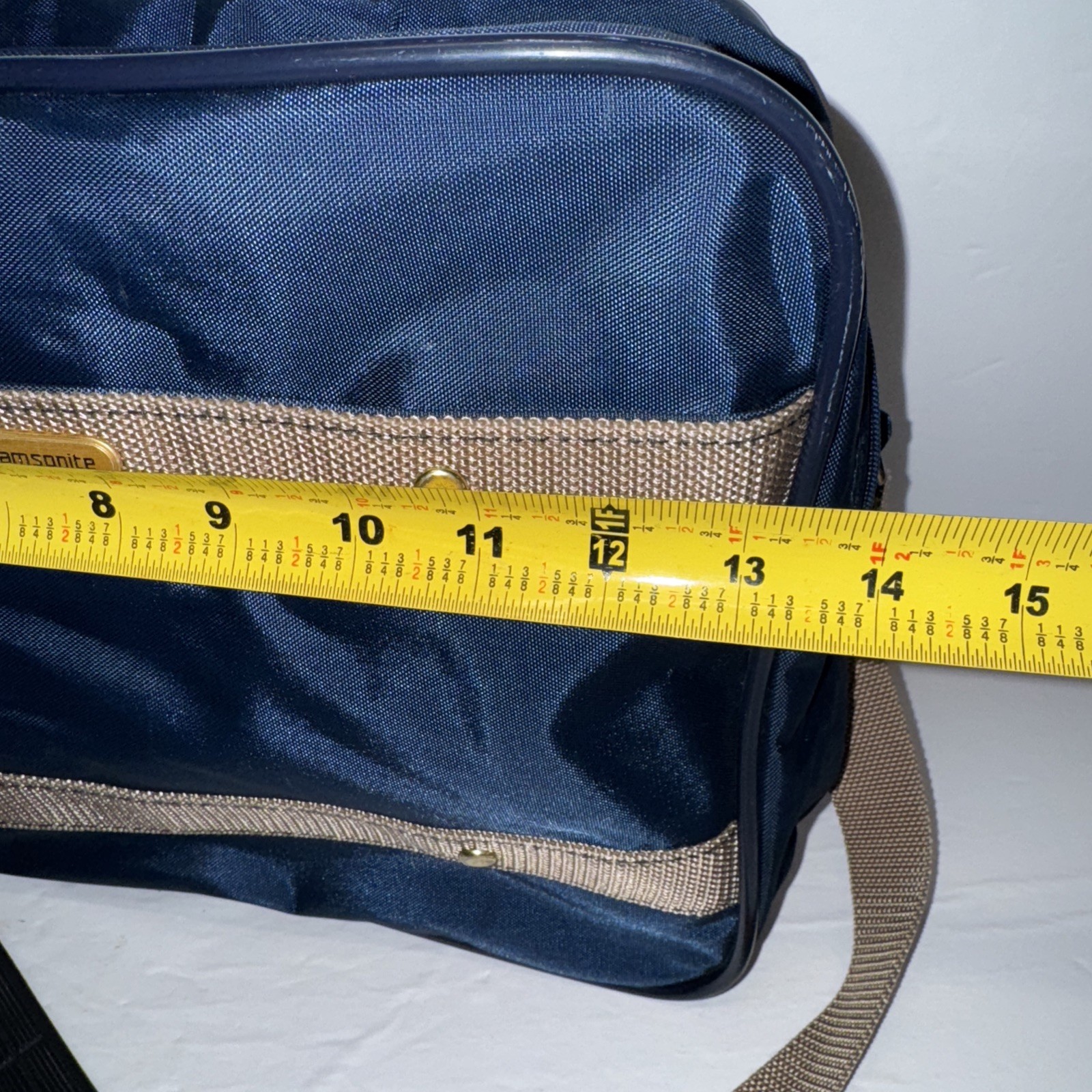 Vtg Samsonite Carrypak 78 Carry On Shoulder Messenger Bag Blue/Brown Pre Owned