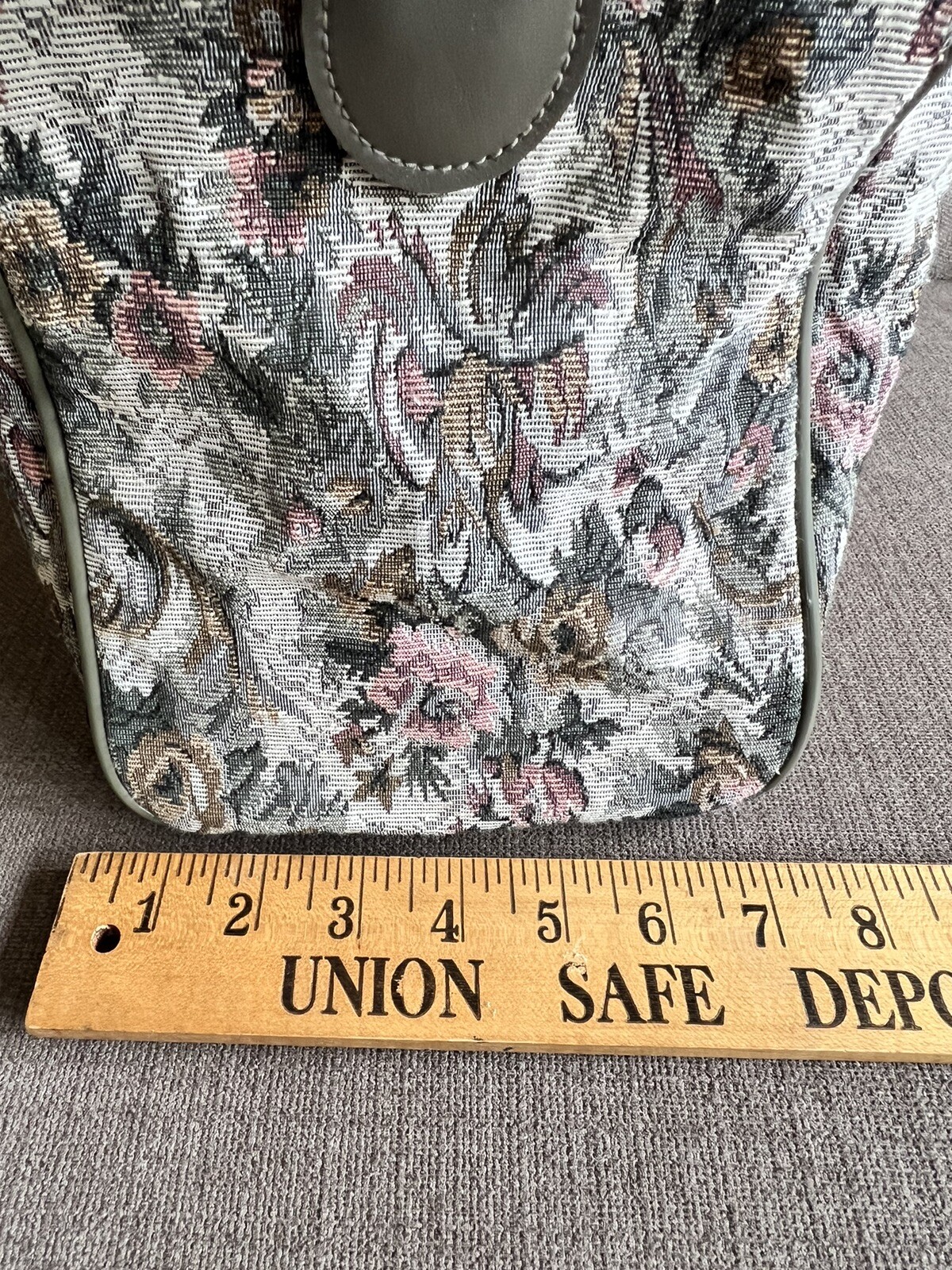Airway Bag Tapestry Grey Green Carry On Over The Shoulder. Clean Inside Out.