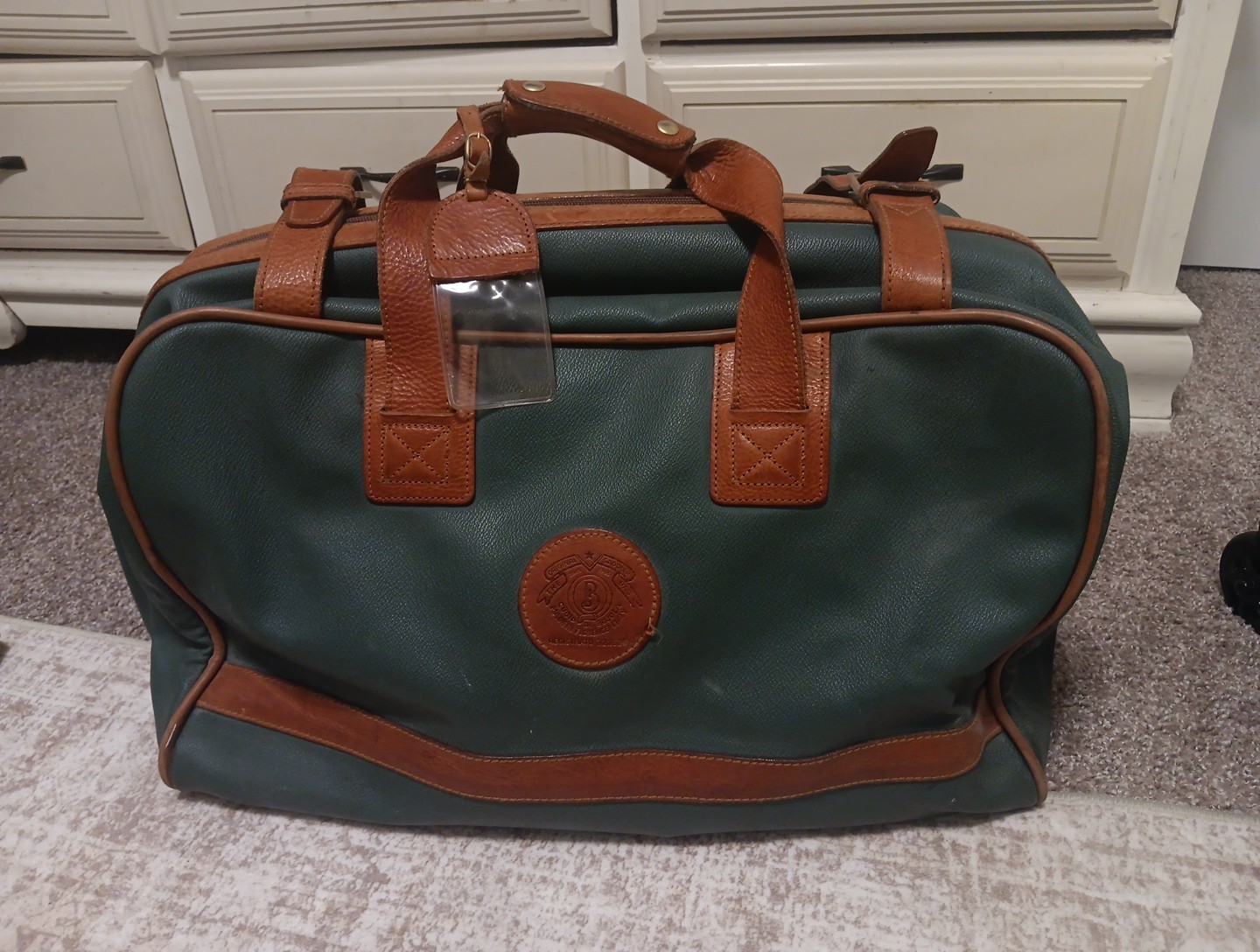 vtg Bric’s Designed by Bojola Leather duffel bag Florence Italy 22x12x12