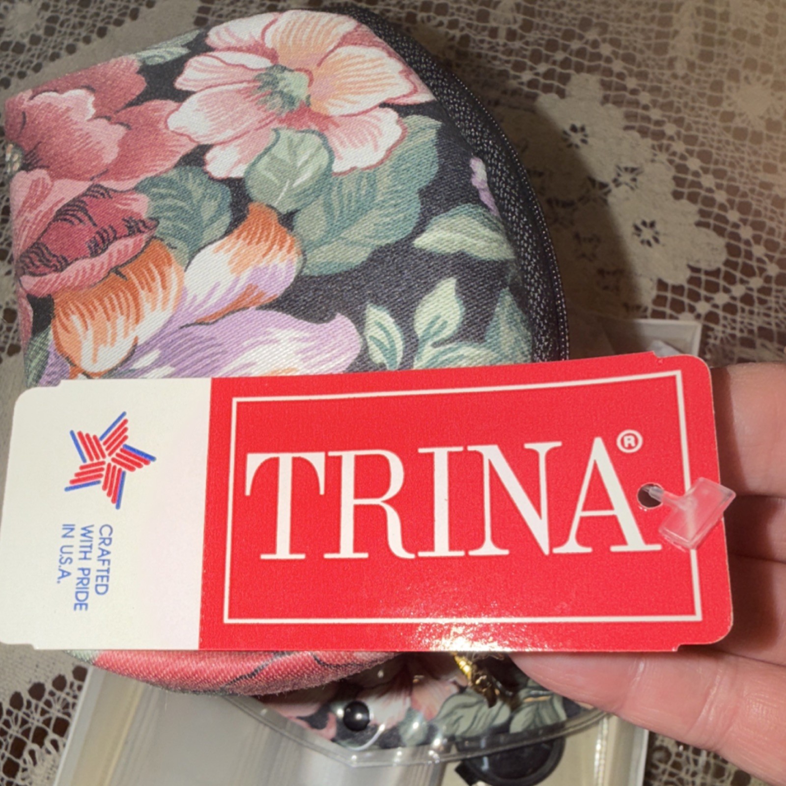 Vintage Trina “Minidome” Gift Set – Floral Print – New Old Stock with Keychain