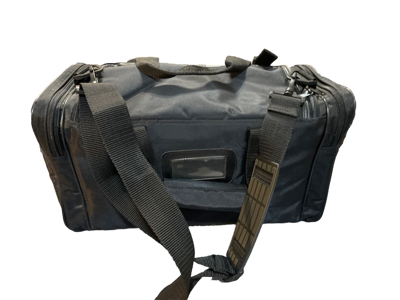 Vintage Camera Bag Carry On Duffle Bag Retro Black Bag Marked See Famous Emblem