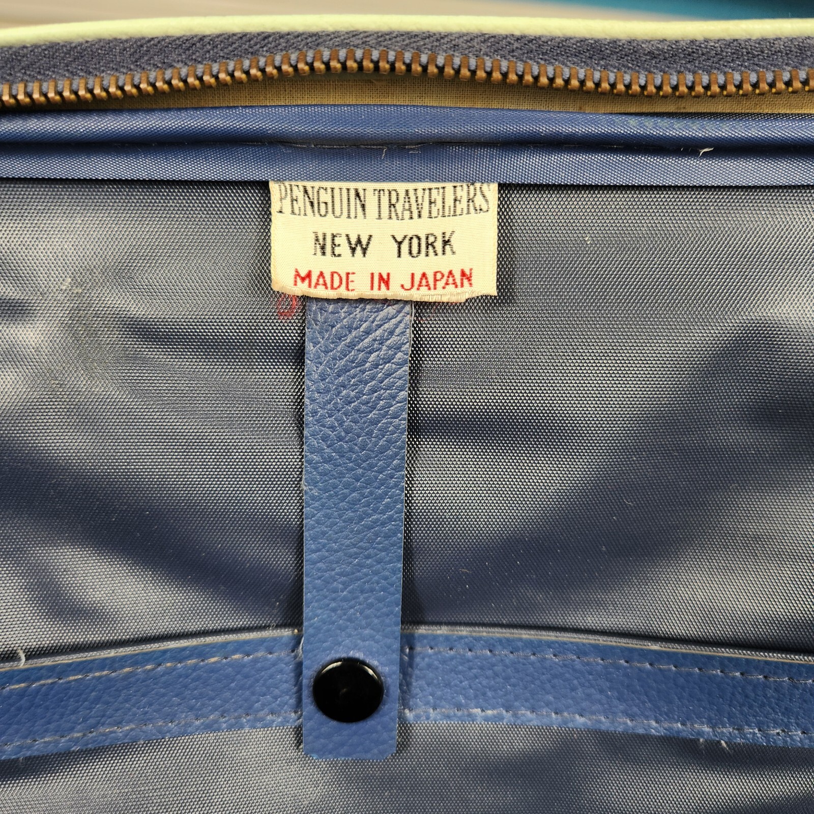 VTG Penguin Travelers New York Mini Suitcase Made in Japan Collectible Blue