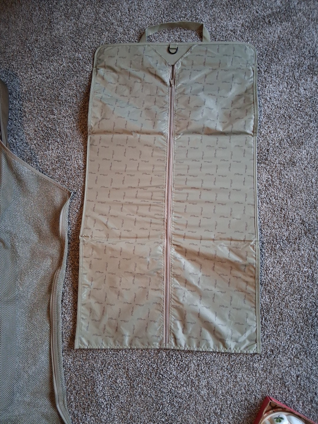 Vintage LARK Garment Bag Hanging Travel Suit Carrier Case Canvas Luggage Used