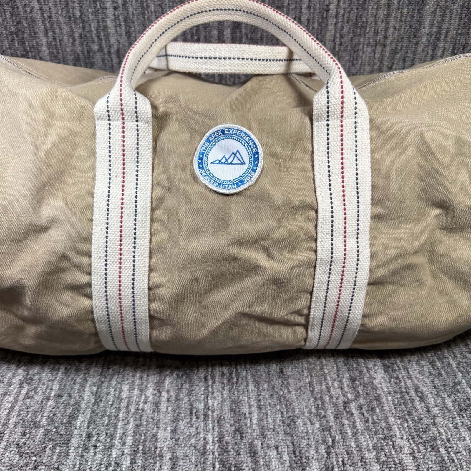 24″ Khaki Canvas Duffle Bag Utility Tote w/ The Apex Experience Patch Lined