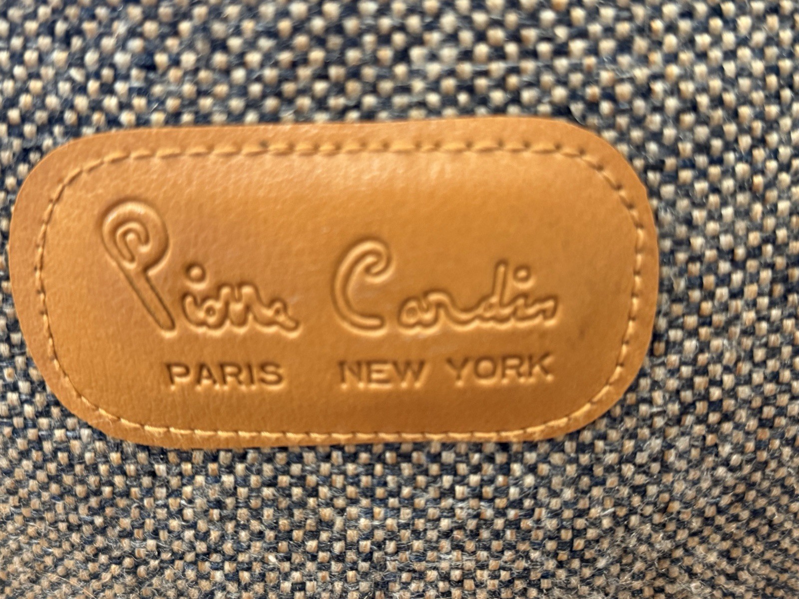 Vintage PIERRE CARDIN Luggage Bag / Sachel w Shoulder Strap Brown Tweed